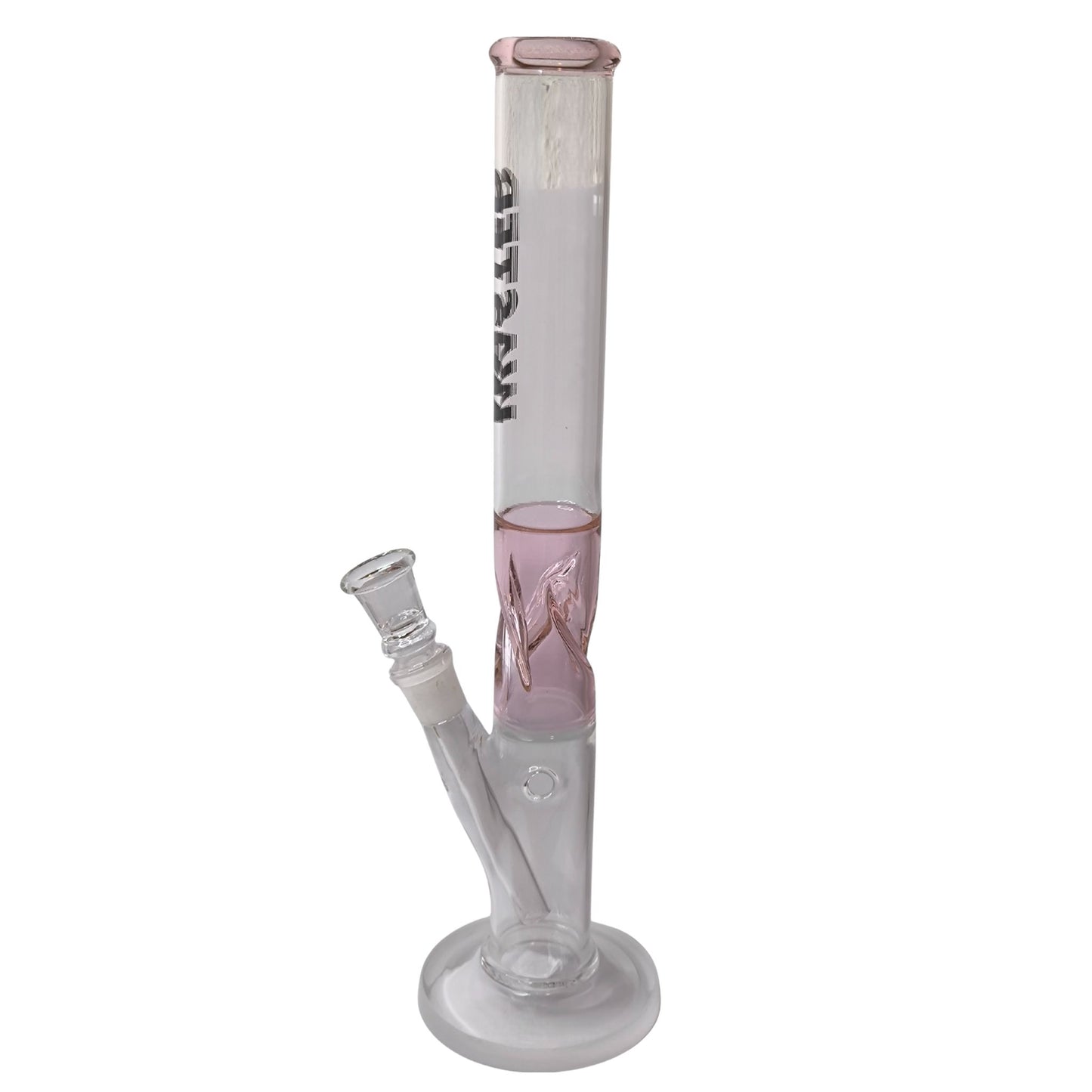 Feminine Glasbong Wasted – 37 cm hoch mit pinkem Eiseinsatz und Kickloch