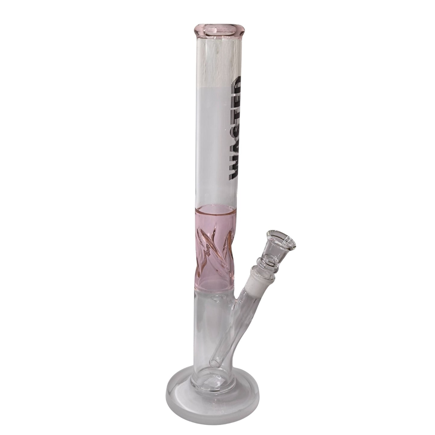 Glasbong Wasted pink 37 cm – Zylinder-Bong mit Eiseinsatz und 18,8 Schliff