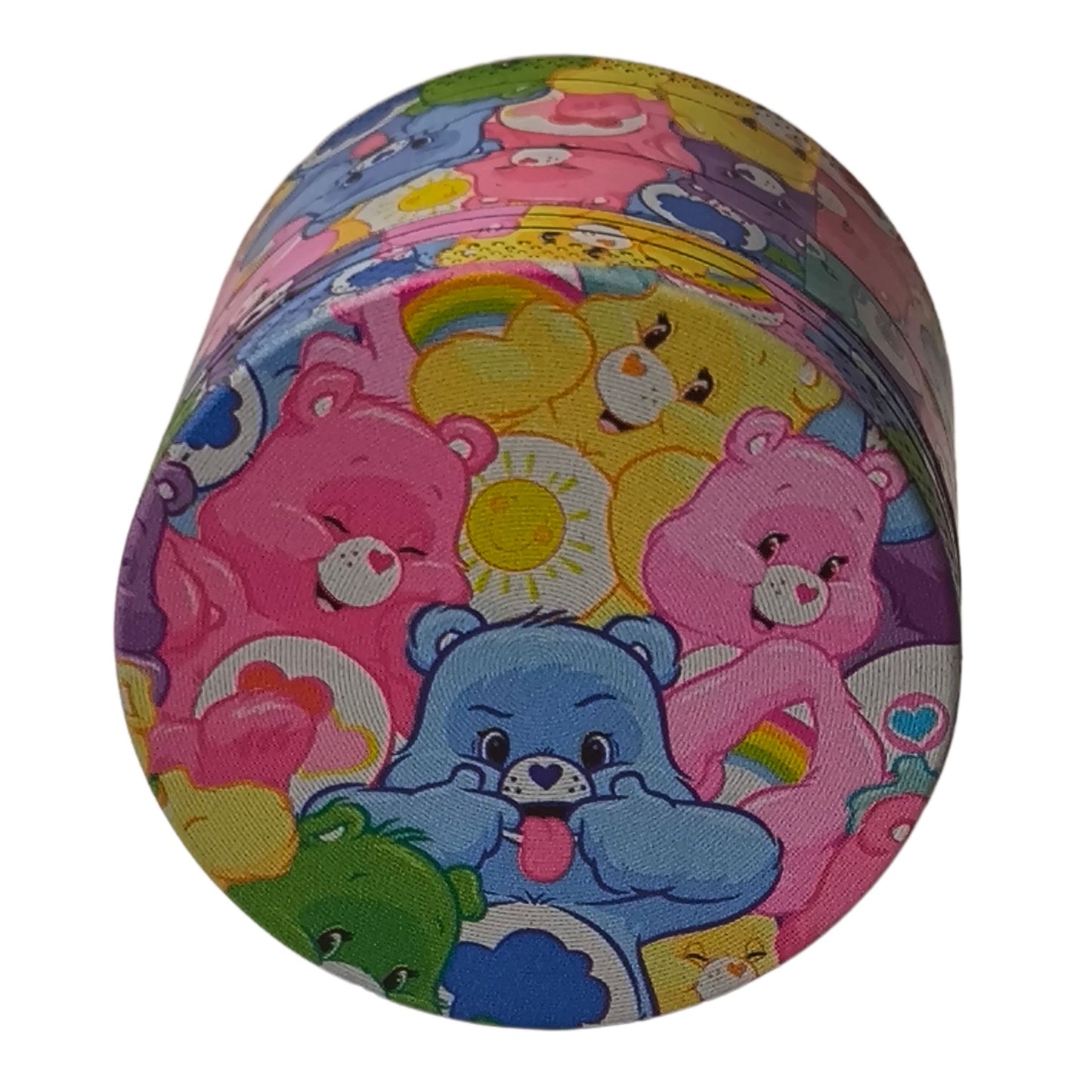 Grinder "Bärchen" seitlich mit Deckel geschlossen – Hochwertiges Aluminium mit verspieltem Design