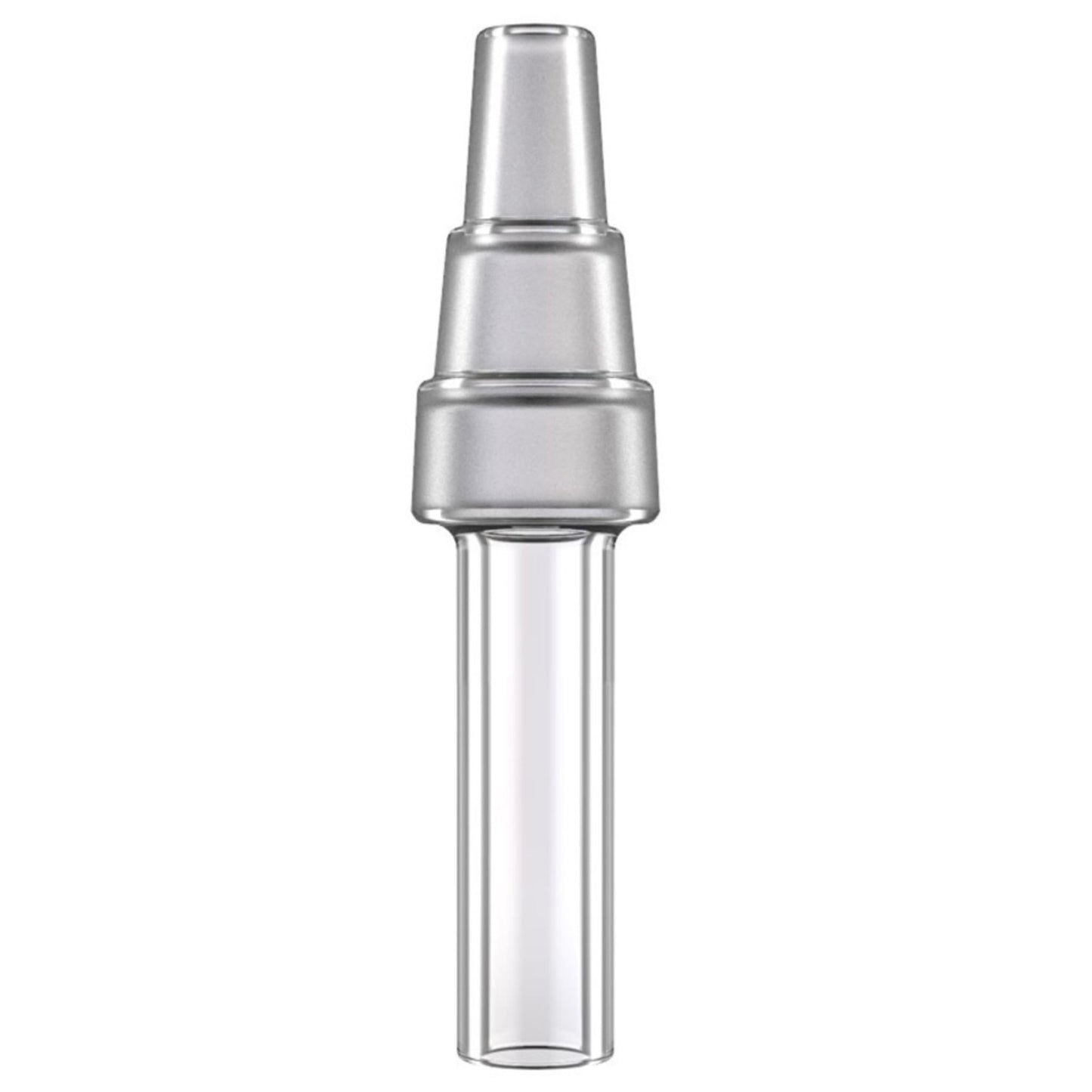 Transparenter Bong-Adapter von Norddampf zur Verbindung mit Vaporizern, passend für 14 und 18 mm Schliff.