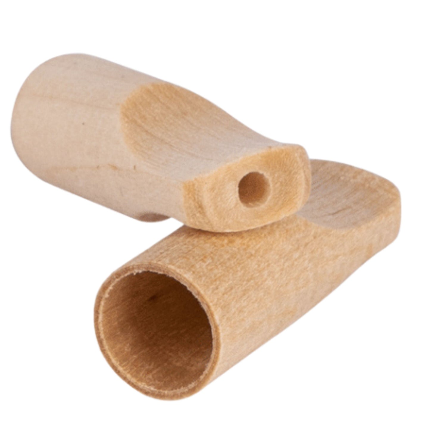 2 aromatisierte PURIZE® Holzmundstücke XTRA Slim in Naturholz-Optik auf weißem Hintergrund