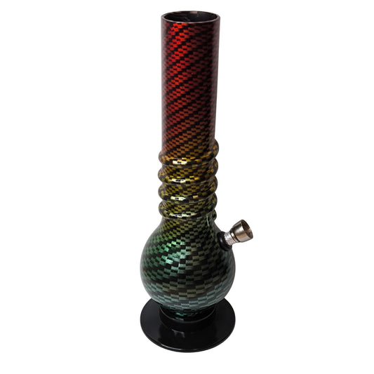 Seitliche Ansicht der Acrylbong mit Kugelkammer und Farbverlauf – 26 cm hoch