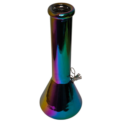 Detail der Öffnung der Atomic Glas-Bong Rainbow Aluminium Chillum für perfekte Passform und Stabilität.