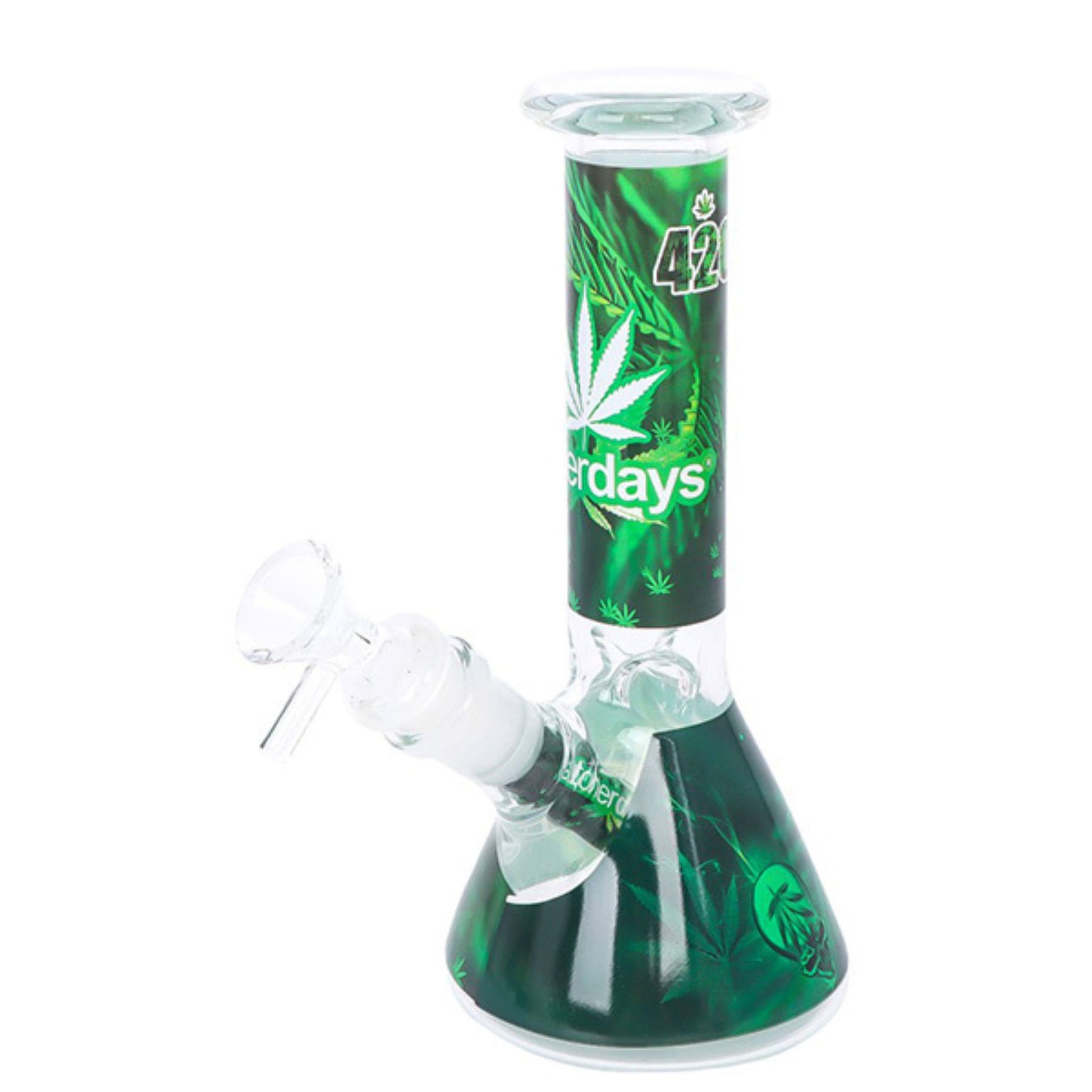Geschenkset Bong – Glasbong 20 cm, Hanfblatt 420