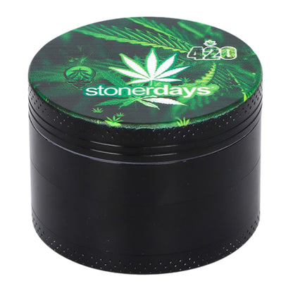 Geschenkset Bong – Metall-Grinder, Hanfblatt 420, vierteilig