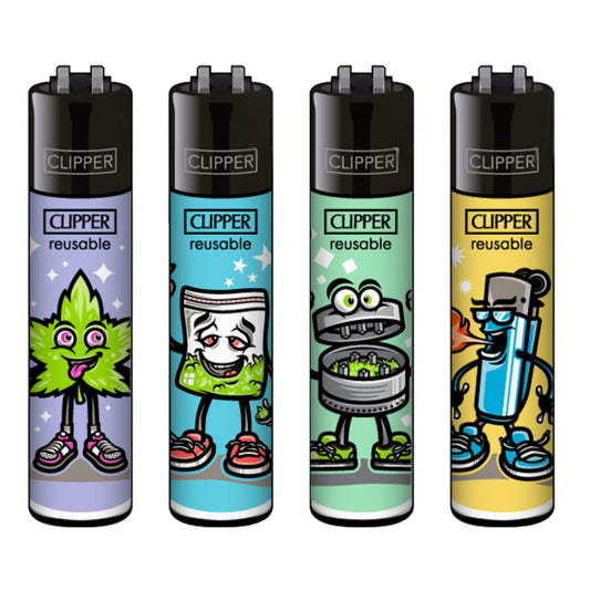 Clipper 420 Characters Set mit vier unterschiedlichen Comic-Motiven in bunten Farben