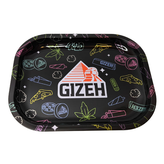 Gizeh Rolling Tray Comic 18 × 14 cm – Metall Drehunterlage mit Design