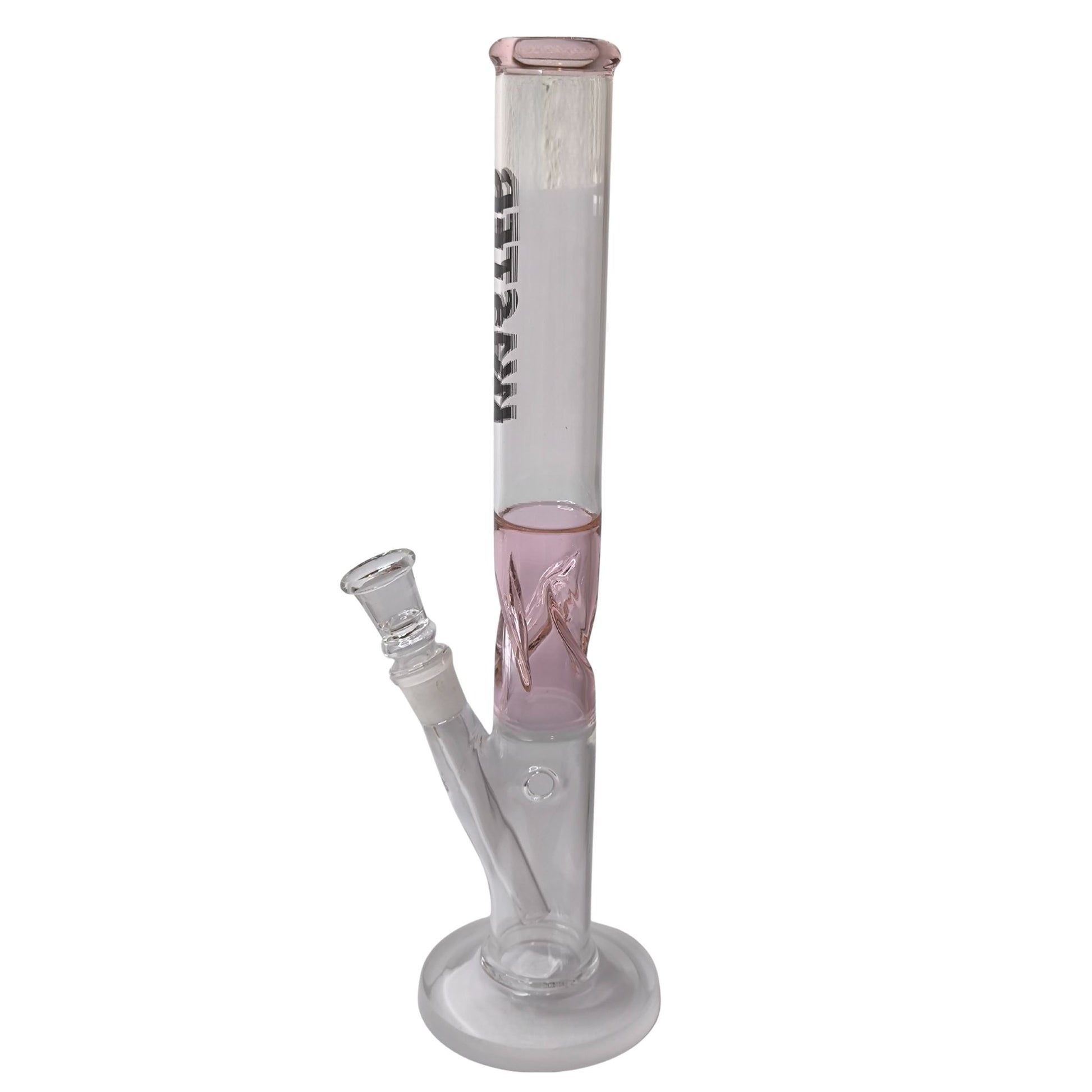 Feminine Glasbong Wasted – 37 cm hoch mit pinkem Eiseinsatz und Kickloch