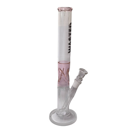 Glasbong Wasted pink 37 cm – Zylinder-Bong mit Eiseinsatz und 18,8 Schliff