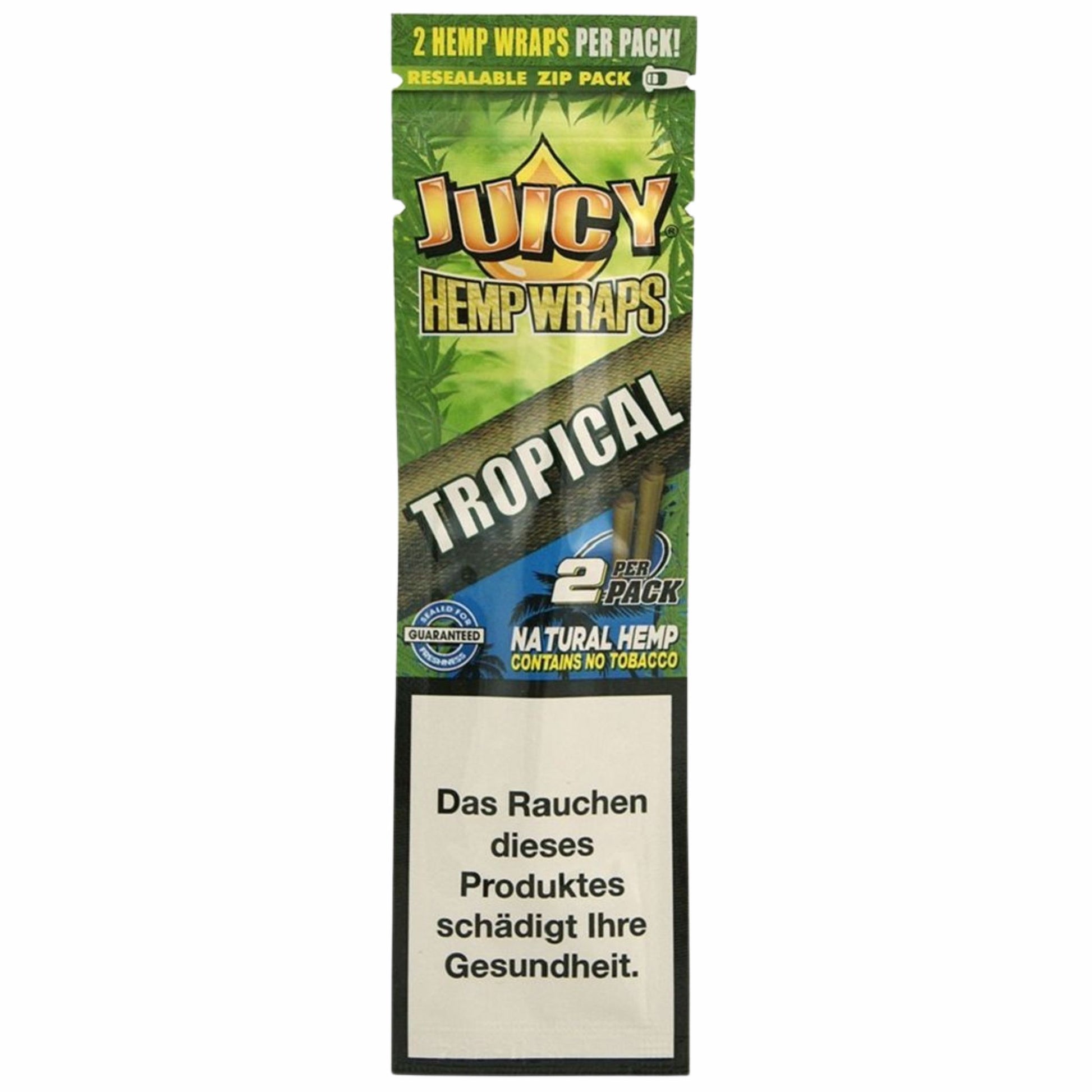 Juicy Jay’s Hemp Wraps – Tropical mit tropischem Aroma in wiederverschließbarer Verpackung
