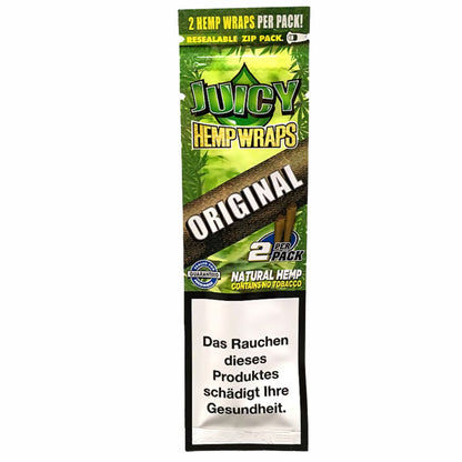 Juicy Jay’s Hemp Wraps – Original, 2 Stück, unaromatisierte Hanfblättchen in wiederverschließbarer Verpackung