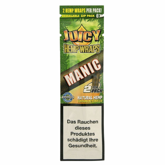 Juicy Jay’s Hemp Wraps – Manic mit Mango-Papaya-Aroma in wiederverschließbarer Verpackung
