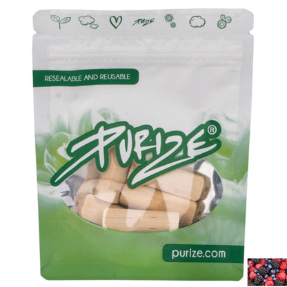 PURIZE® 5 Holzmundstücke XTRA Slim im wiederverschließbaren Beutel – Geschmacksrichtung Waldbeere