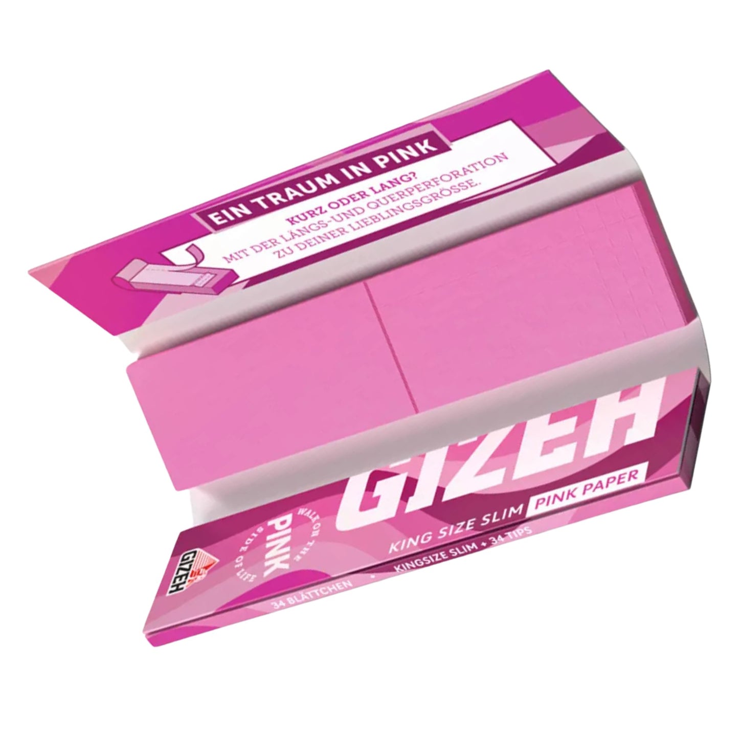 Doppelt perforierte Pink King Size Slim Filter-Tips – Anpassbar für den perfekten Rauchgenuss.