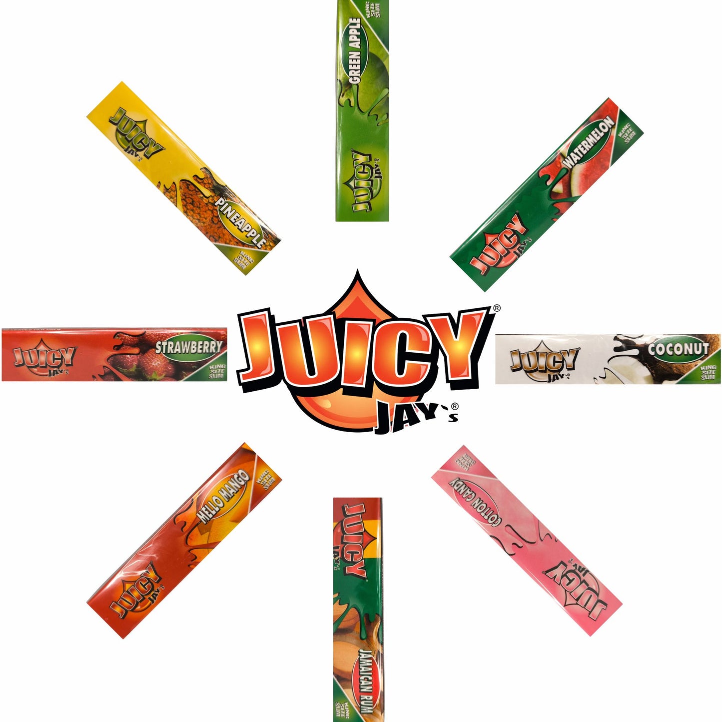 Juicy Jay’s King Size Slim Rolling Papers – verschiedene Sorten aromatisiert (Mix N Roll-Design)