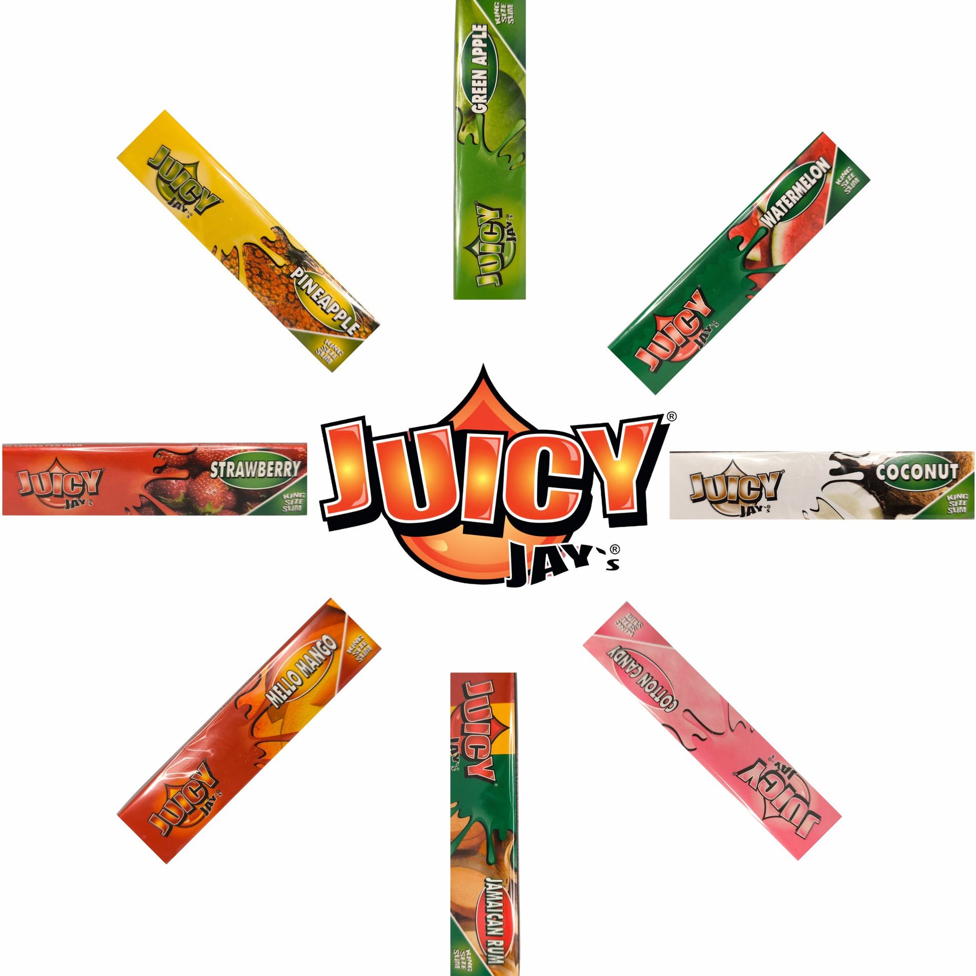 Juicy Jay’s King Size Slim Rolling Papers – verschiedene Sorten aromatisiert (Mix N Roll-Design)